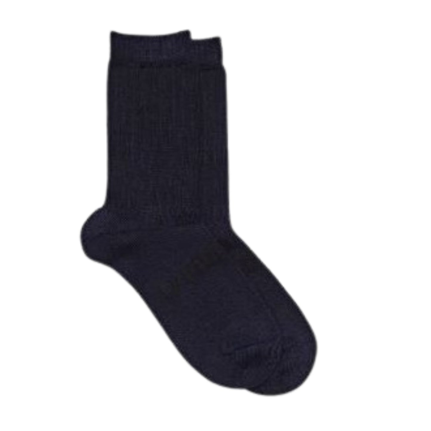 Navy ribbed merino socks