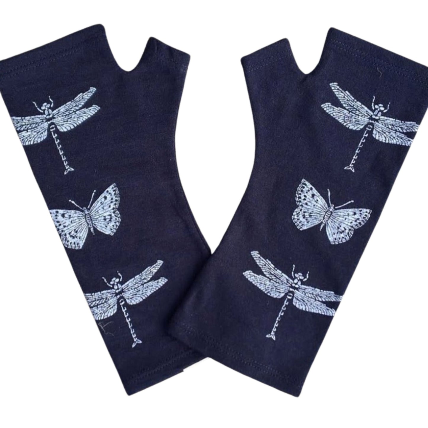 Merino Gloves Navy Dragonfly
