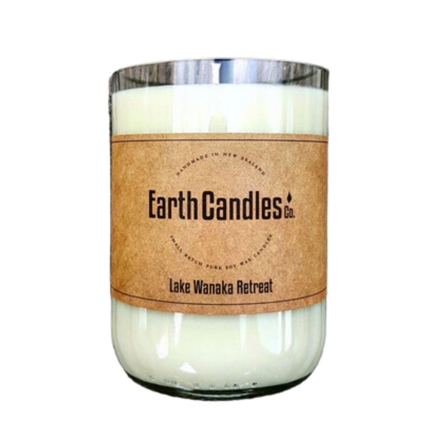 Lake Wanaka Retreat Soy Candle from Earth candles. Proudly made in New Zealand from re purposed bottles. This one is 360 grams