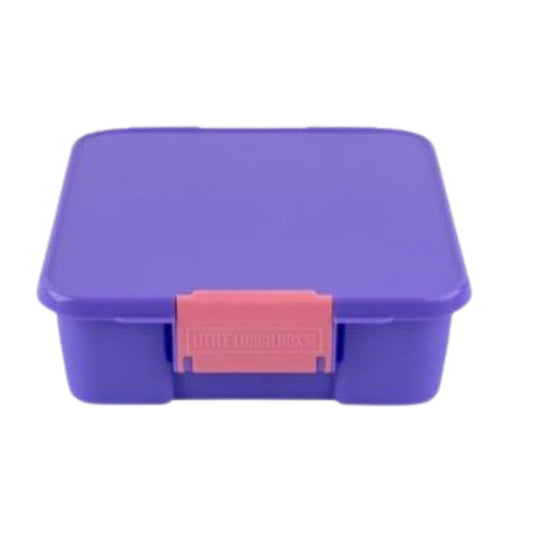 Purple Bento Style Lunch Box with pink clip from Little Lunch Box Co.