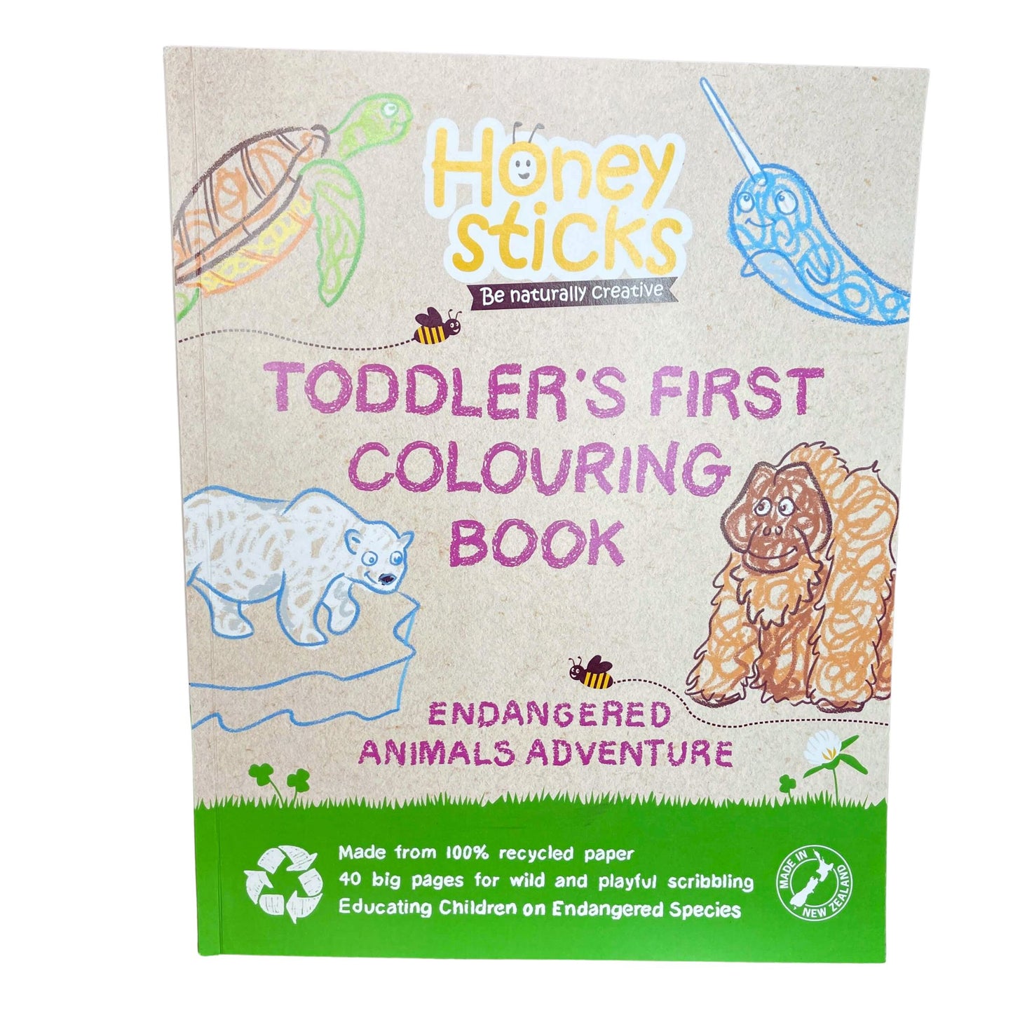 Toddlers First Colouring Book - Endangered Animals Adventure