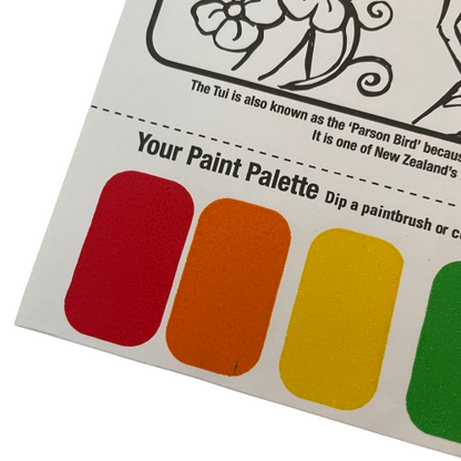 Close up of a paint palette in a poster paint book.