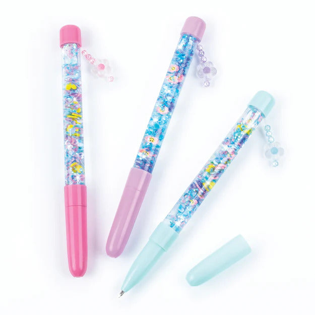 3 glitter float pens.
