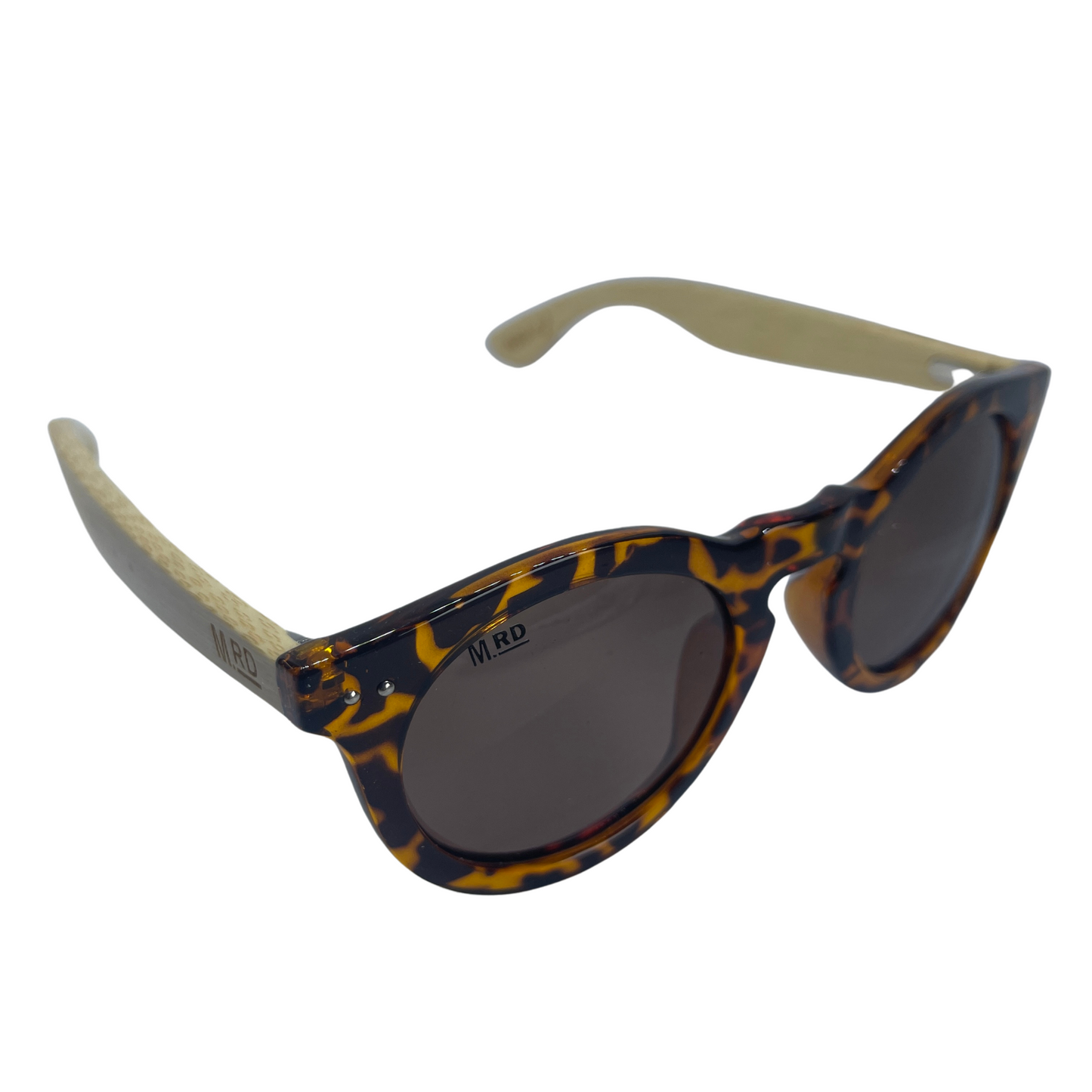 Womens sunglasses with brown tortoiseshell frames and bamboo arms in a Grace Kelly style