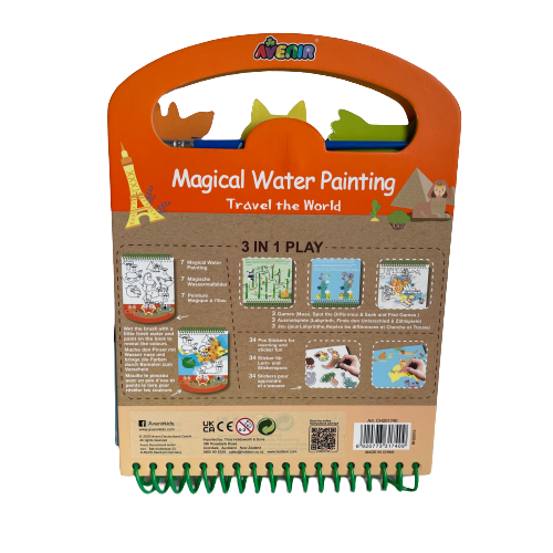 Magical water painting activity book for children.