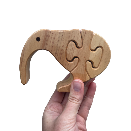 Natural wooden Kiwi bird puzzle.