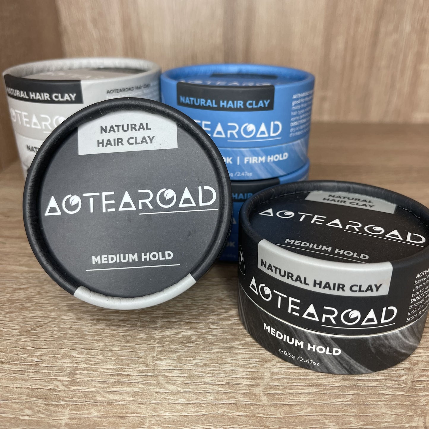 Medium hold hair clay from Aotearoad.