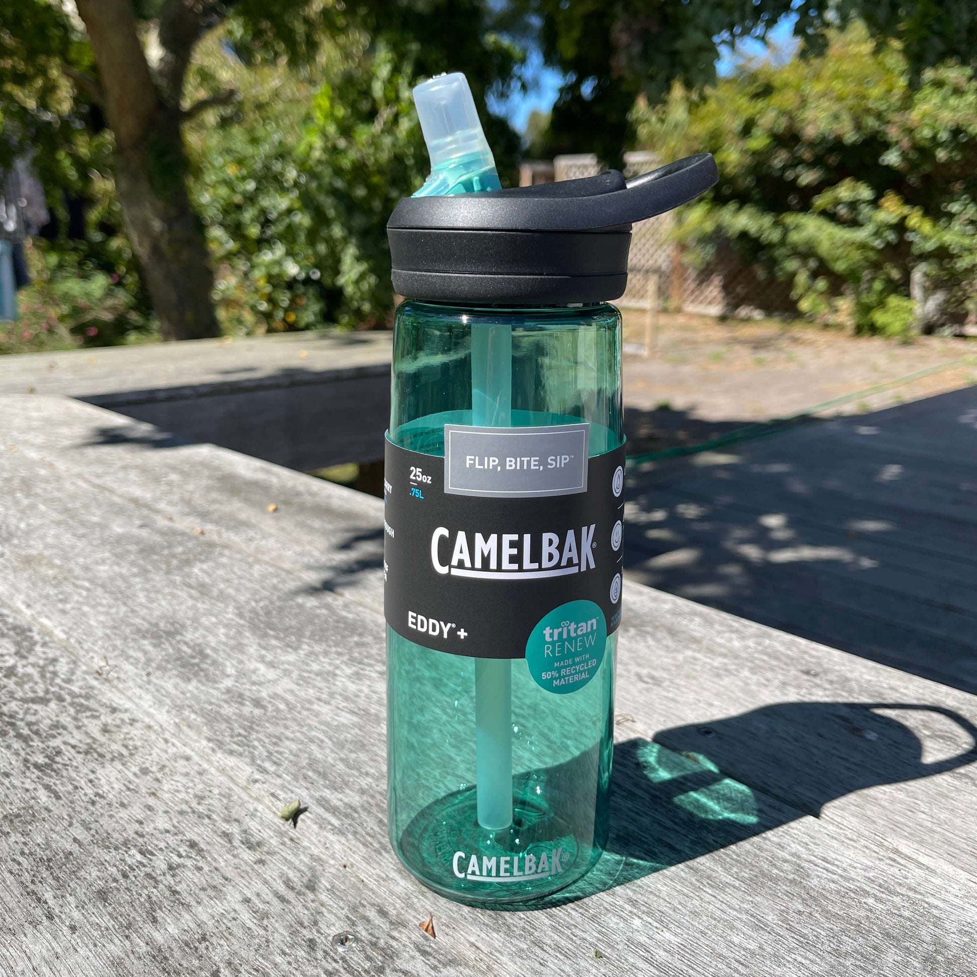 Camelbak Eddy plus drink bottle in coastal green.