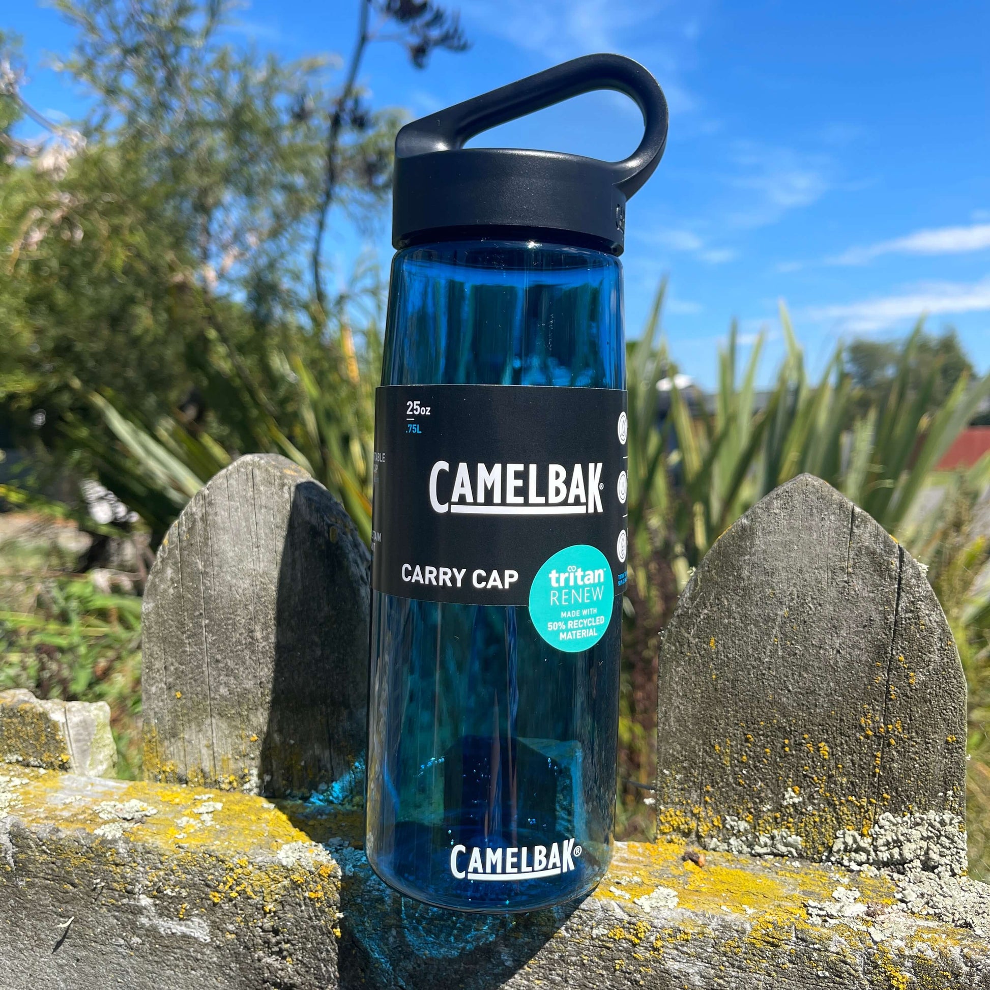 Camelbak Carry Cap drink bottle in blue.