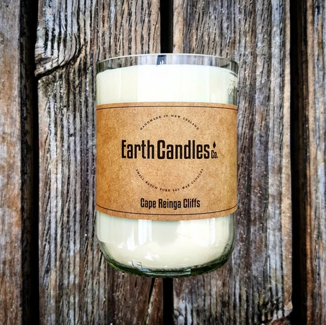 Cape Reinga Tealight candles. Proudly made in New Zealand by Earth Candles. 360 gram candle