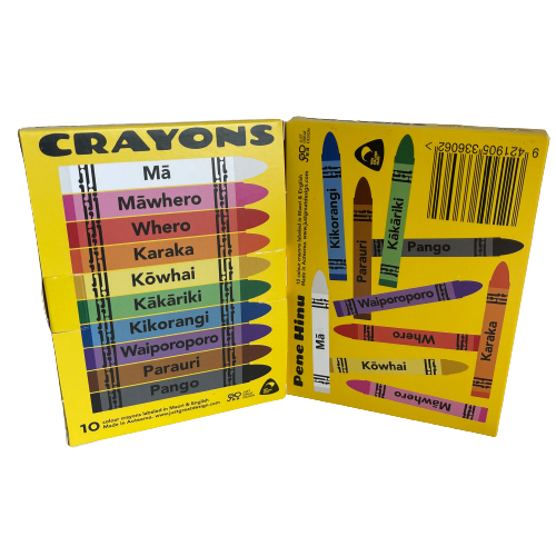 Crayons featuring colours in te reo maori.