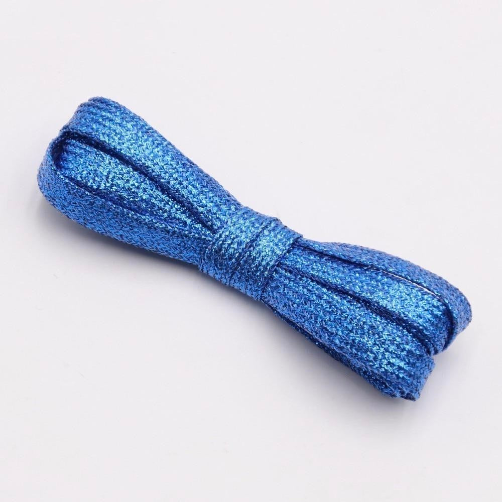 Royal Blue metallic shoelaces.