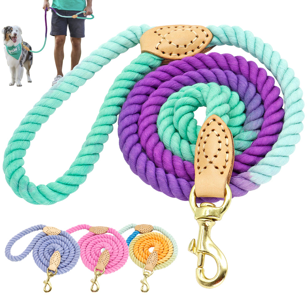 Cotton dog leashes in multi colours.