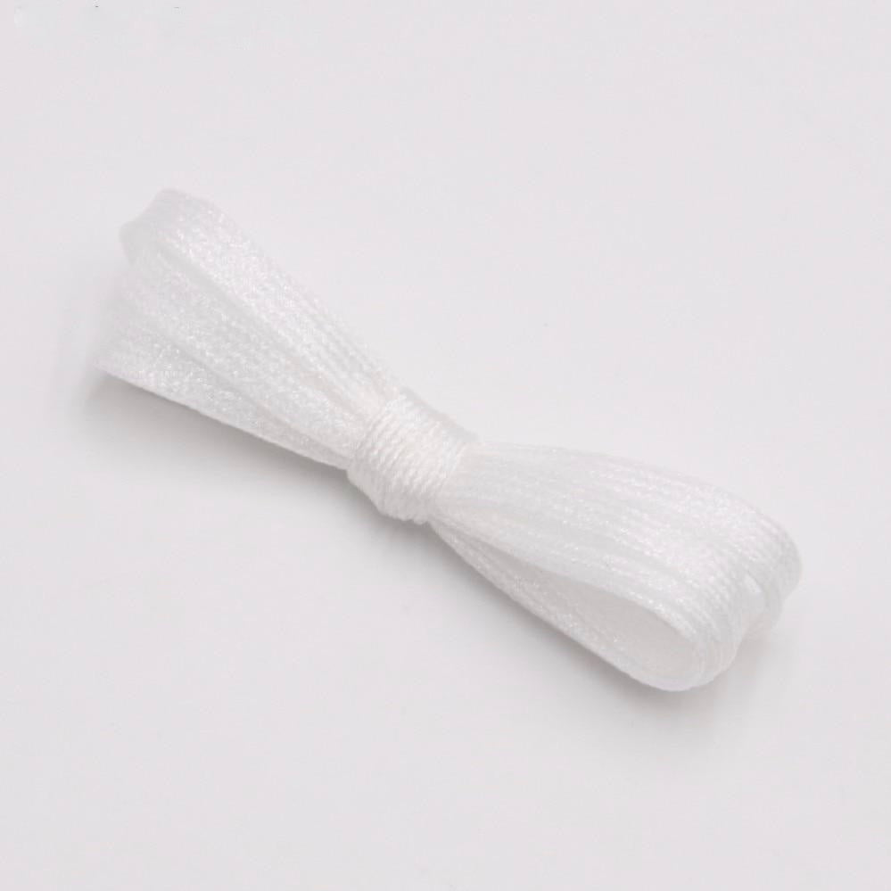 White metallic shoelaces.