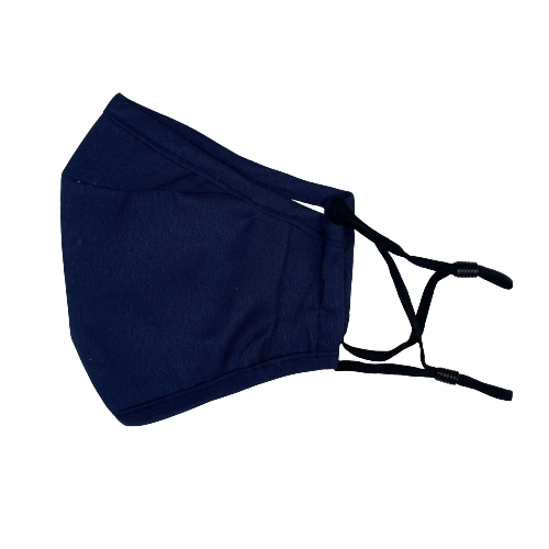 Navy blue reusable face mask.