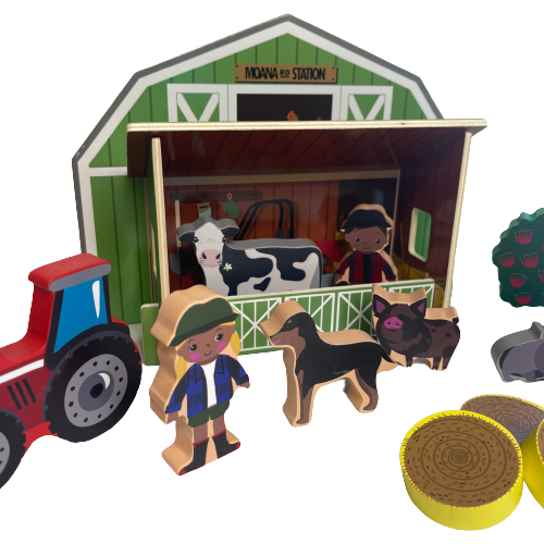 Wooden kids farm playset.