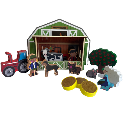 Wooden kids farm playset.