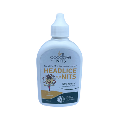 Goodbye NITS 120ml in a small bottle and made in New Zealand