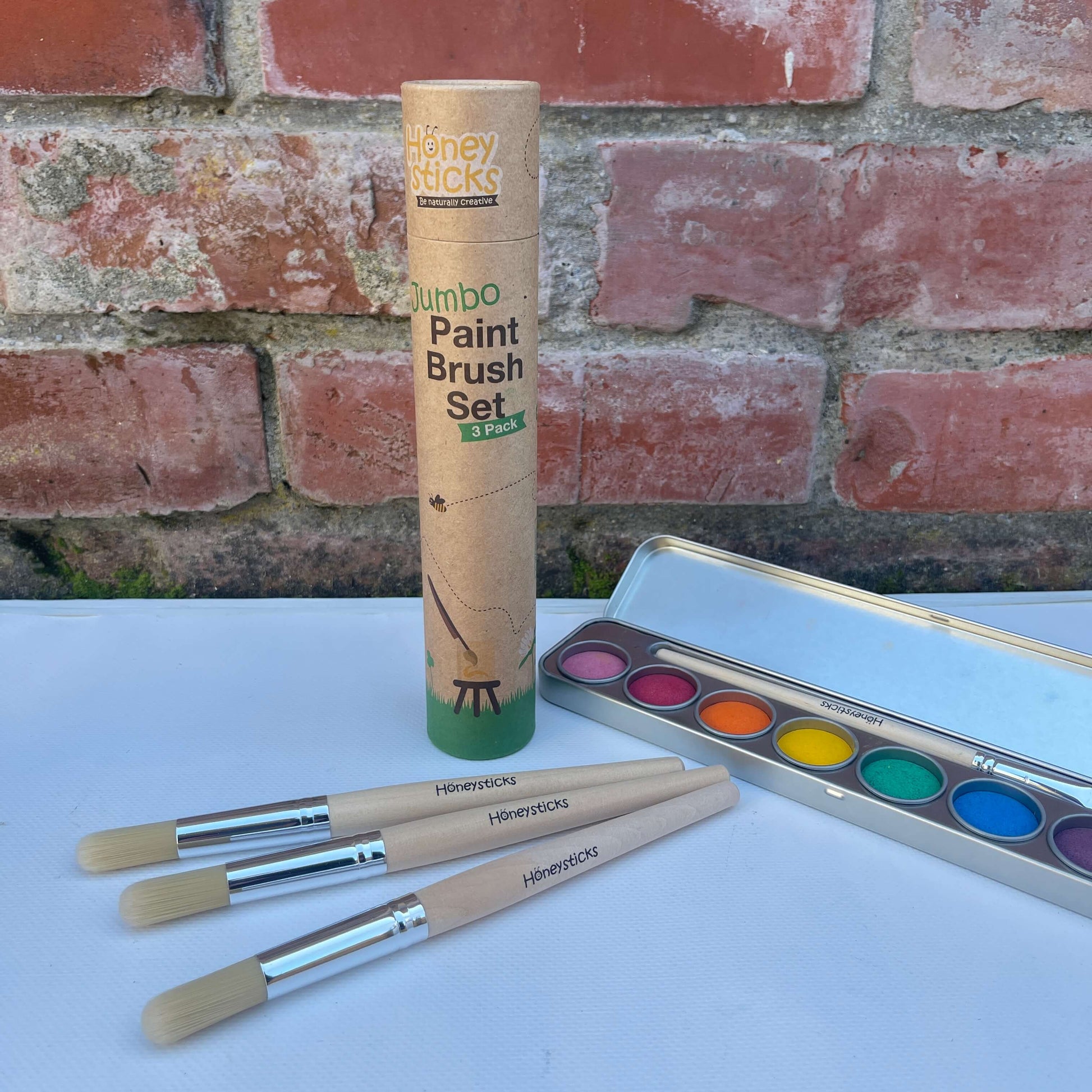 Set of 3 kids paint brushes.