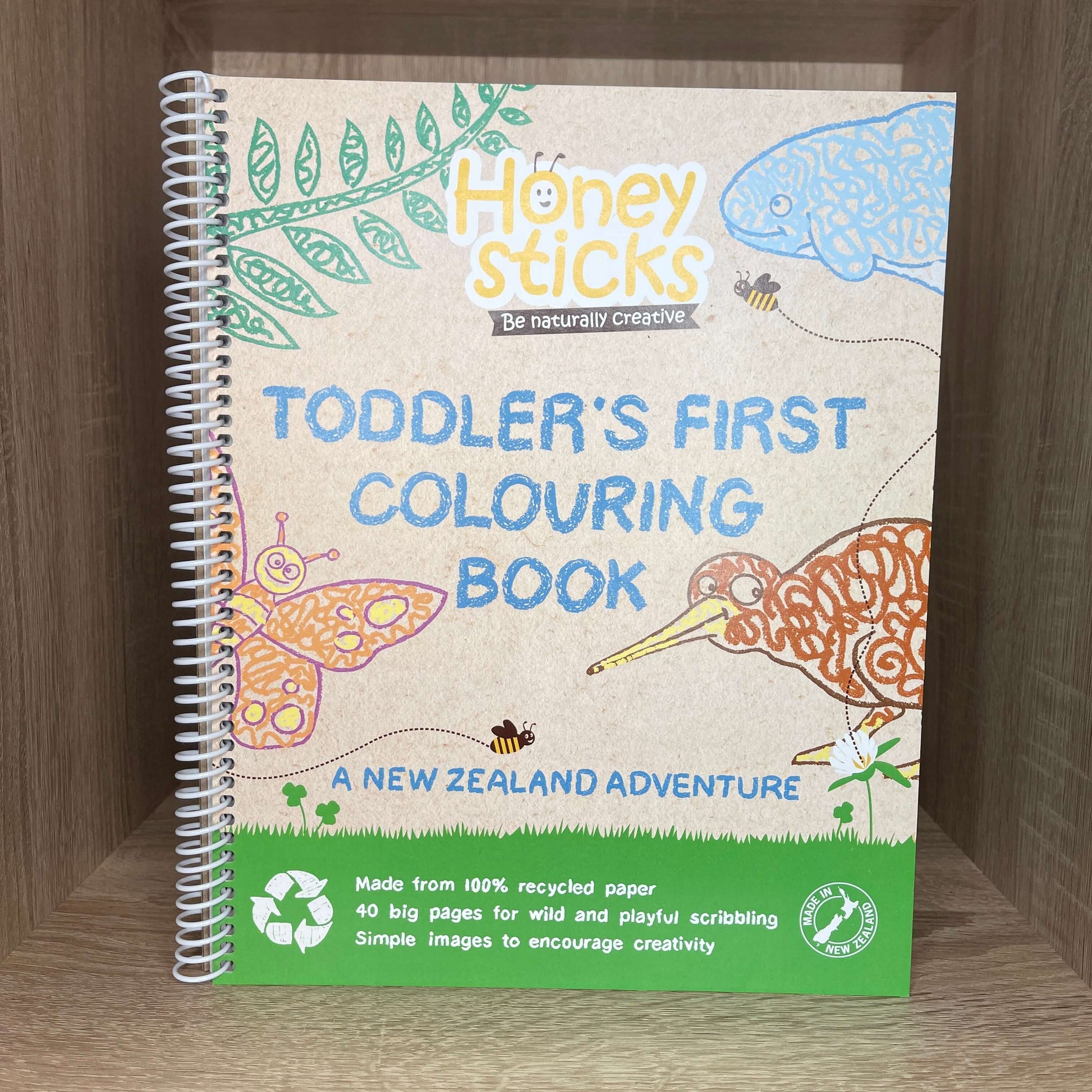 Toddler colouring book in a New Zealand theme.