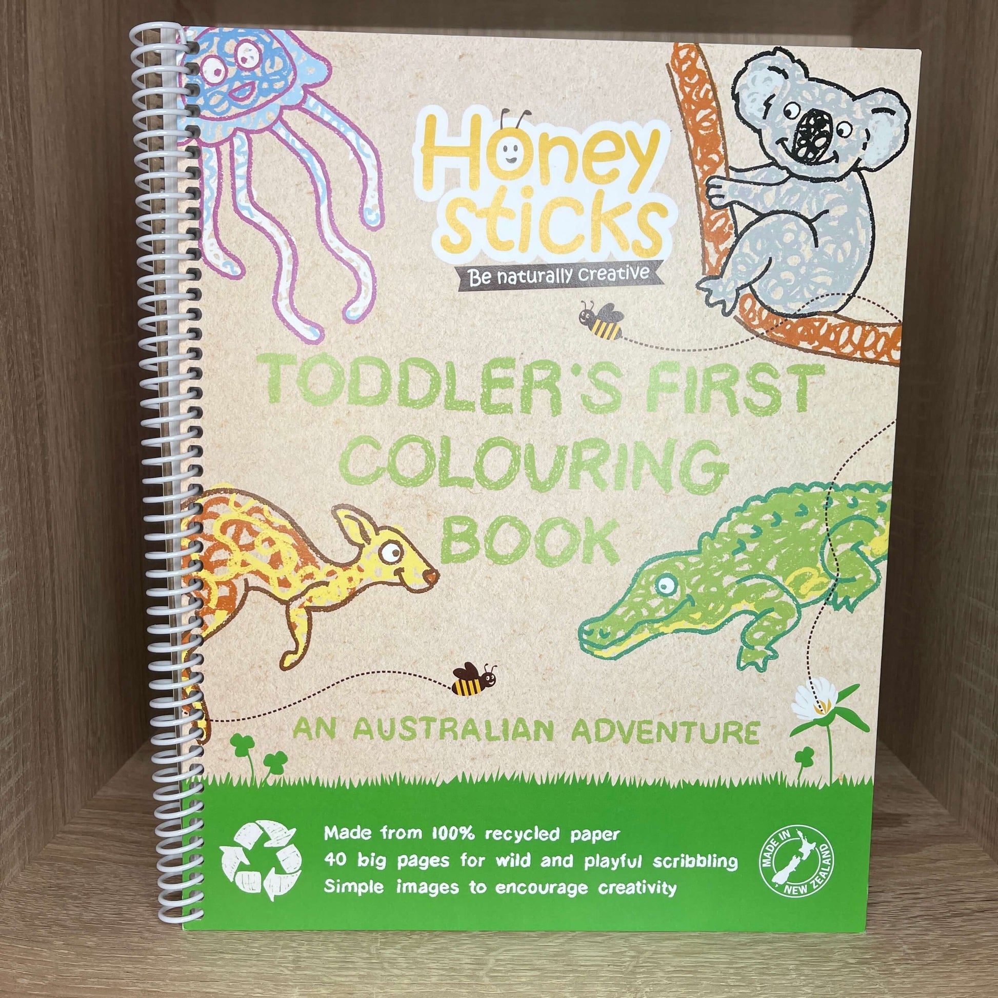 Toddler colouring book with Australian theme.