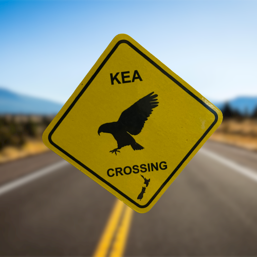 Kea Crossing road sign magnet.