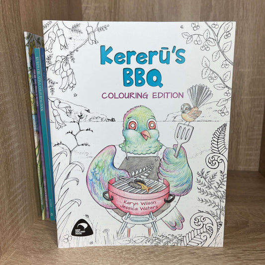 Childrens book Kererus BBQ colouring edition.