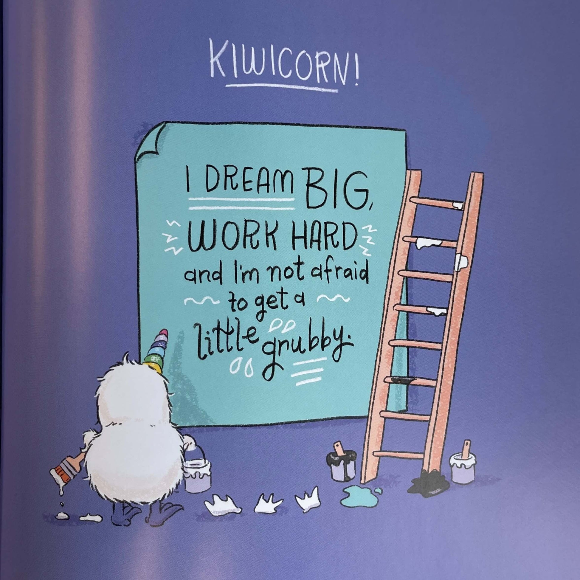 Page from Childrens book Kiwicorn by Kat Merewether.