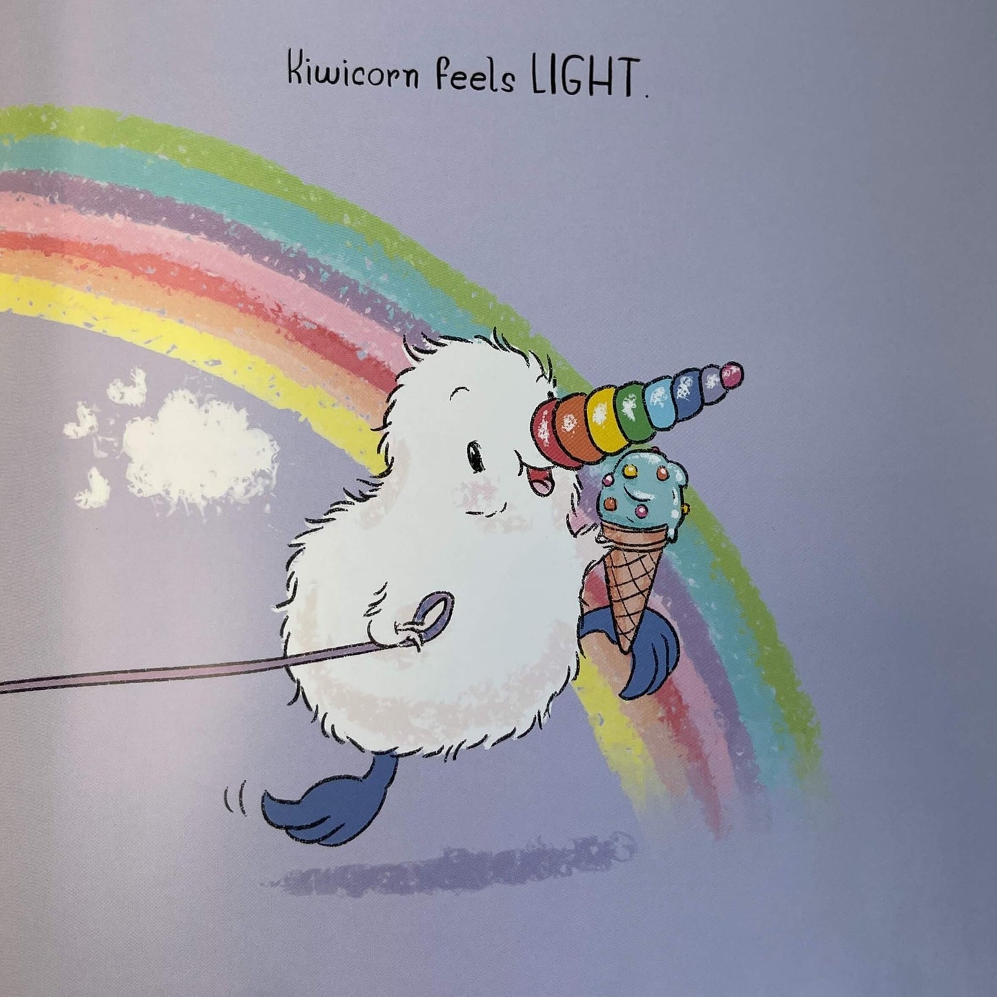 Page from Childrens book Kiwicorns Flurry of Feelings by Kat Quin.