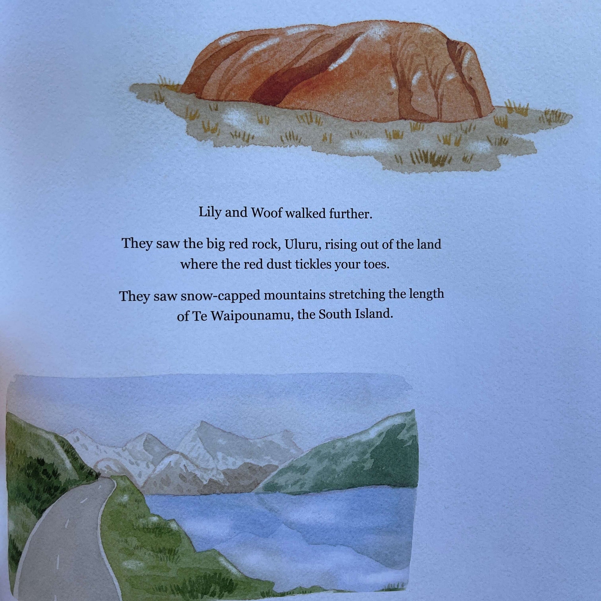 Page from Childrens story book Kiwis and Koalas by Sarah Milne.