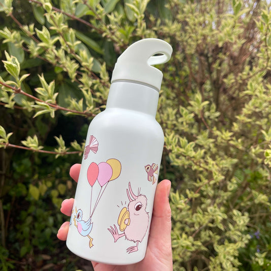Kuwi and friends character drink bottle with sipper top.