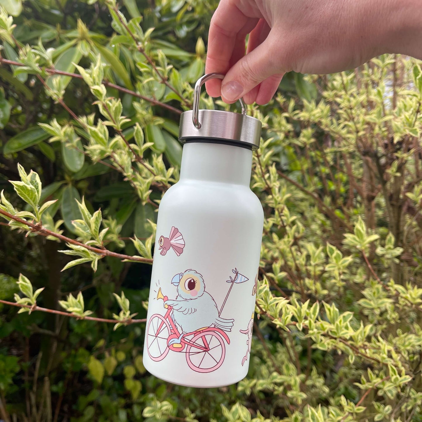 Kuwi and friends character drink bottle with stainless sports top.