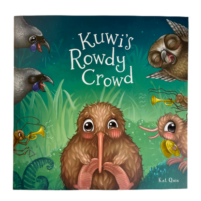 Childrens book Kuwis Rowdy Crowd by Kat Quin.