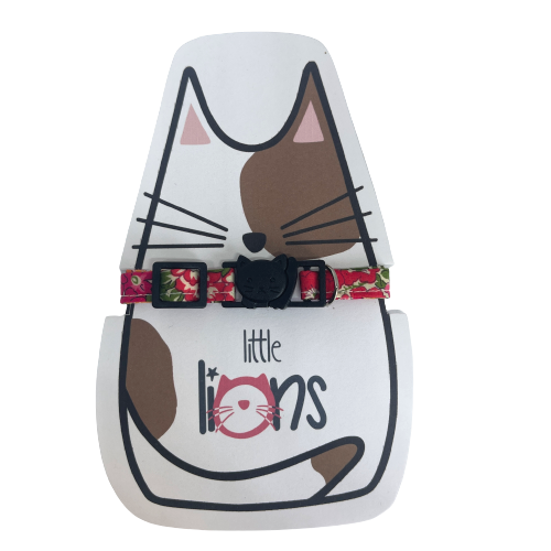 Floral cat collars with cat face clasp.