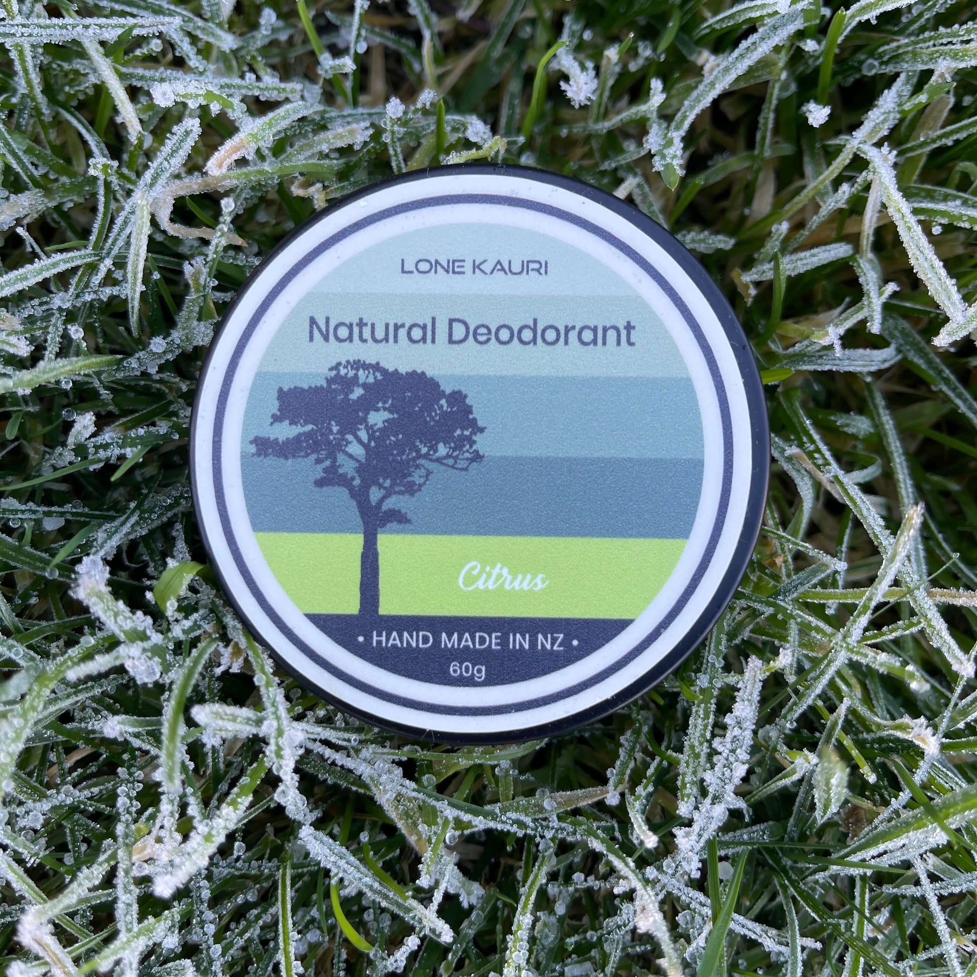 Lone Kauri natural citrus deodorant tins.