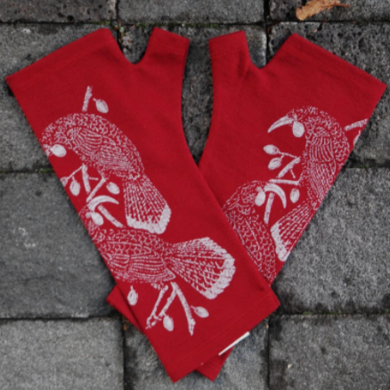 Merino Wool Gloves - Red Huia and Made in New Zealand by Kate Watts. Just beautiful