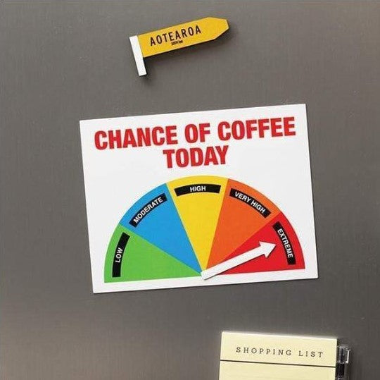 Chance of coffee meter magnet.