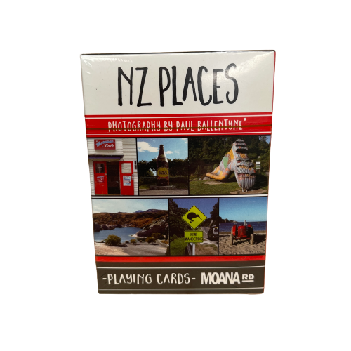 Pack of playing cards featuring NZ places.