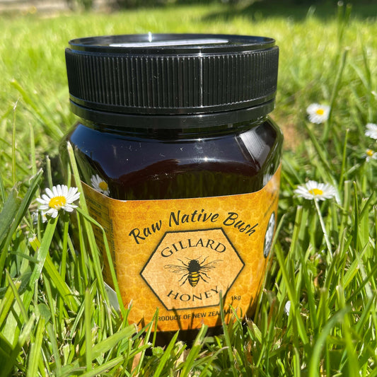 Raw Native Bush Honey in jar.