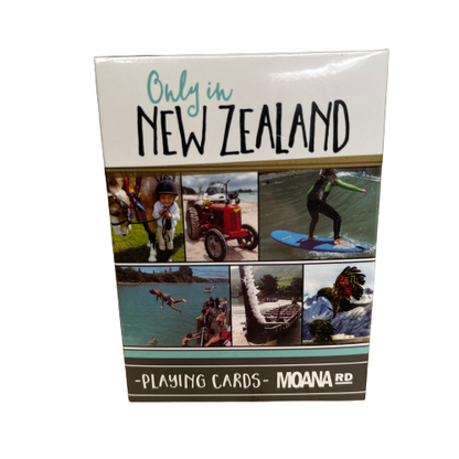 Pack of playing cards featuring scenes only found in New Zealand.