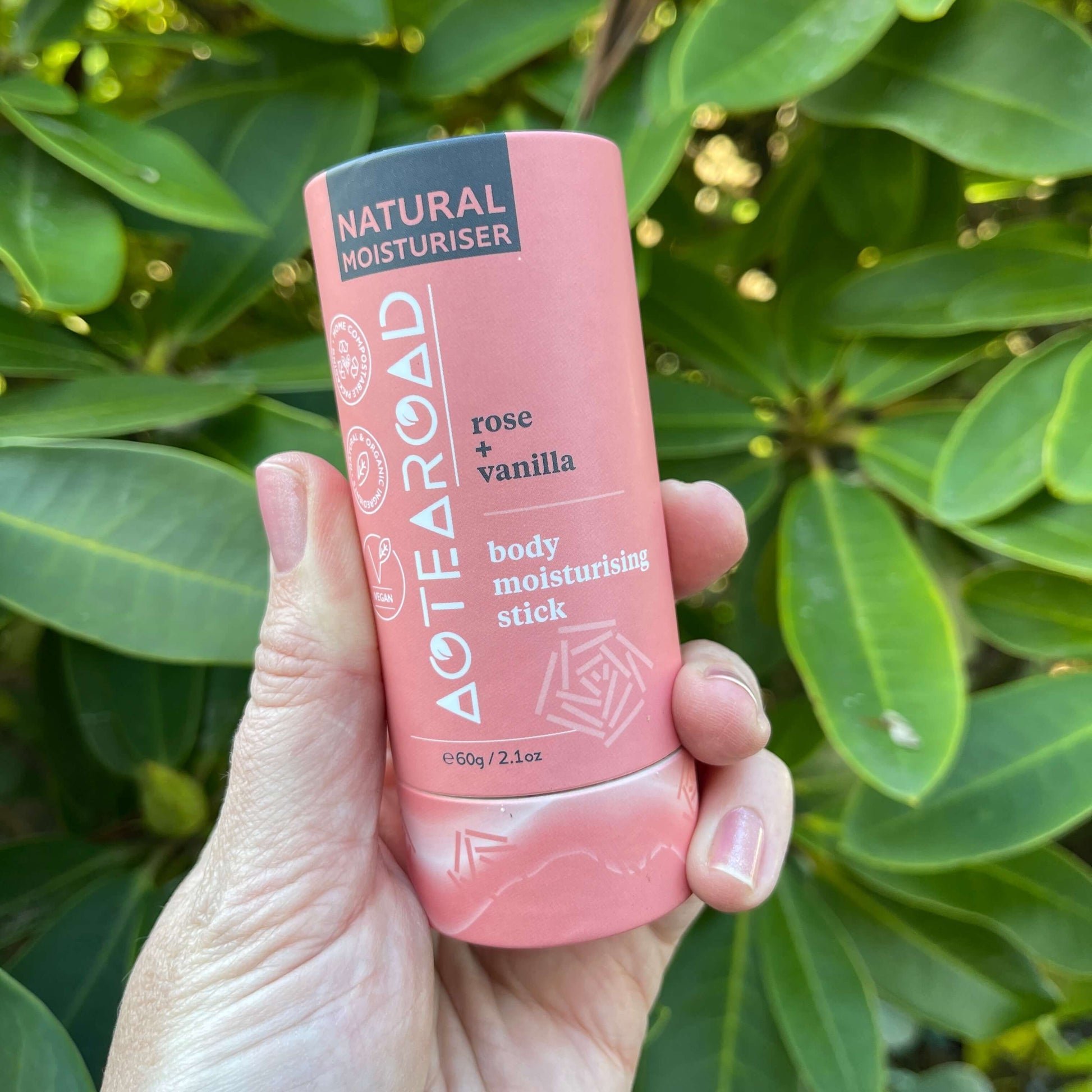 Rose & Vanilla body moisturising stick by Aotearoad.