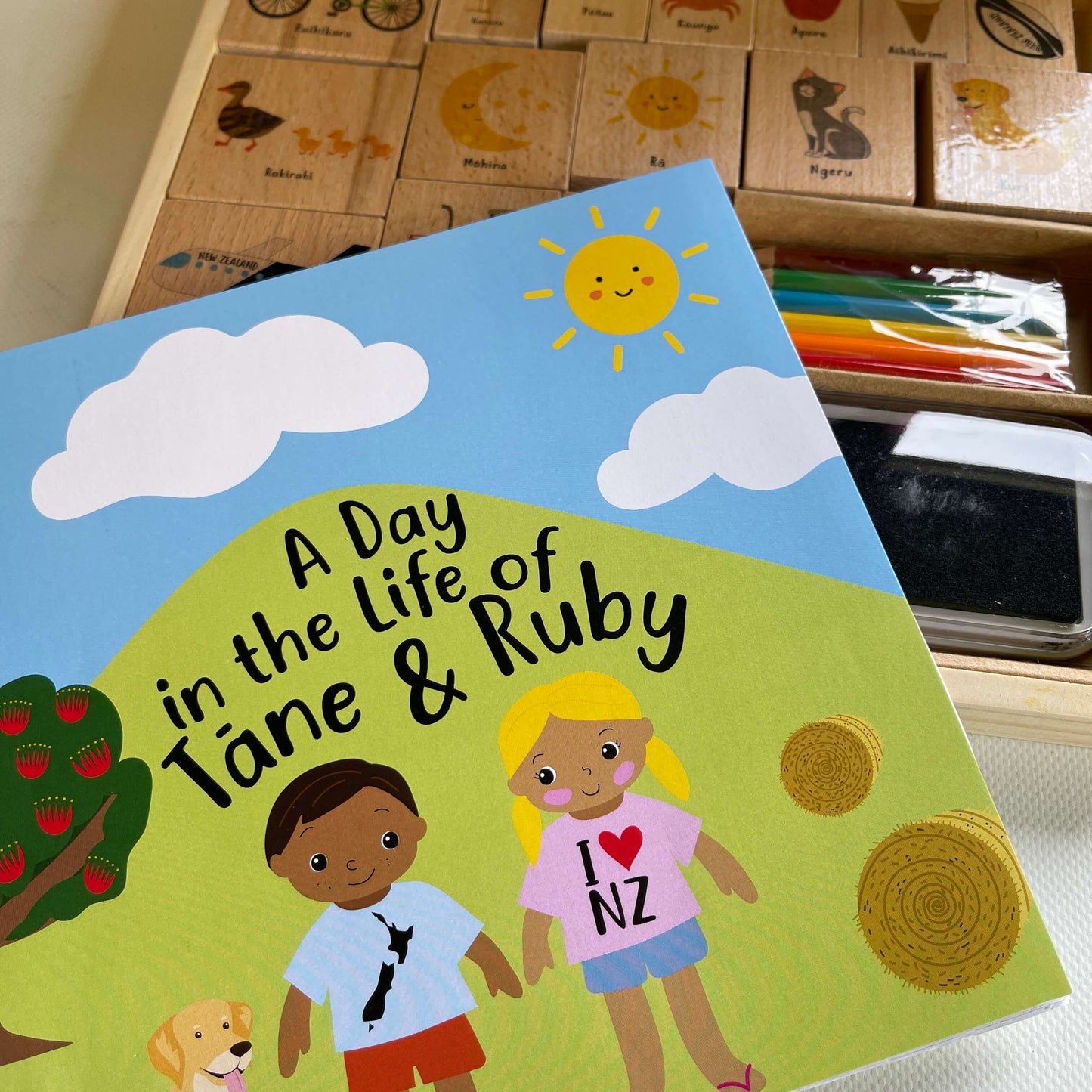 Tane & Ruby activity stamp and colouring set.