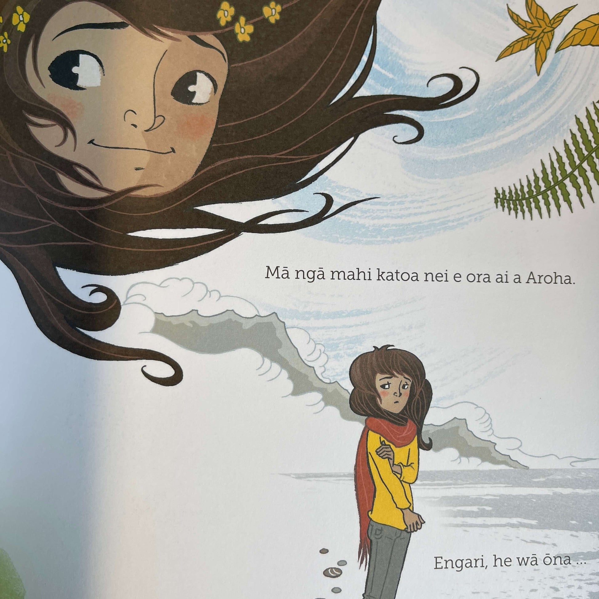Page from Children's book Aroha Te Whai Ora. The Te Reo Maori version of Aroha's Way.