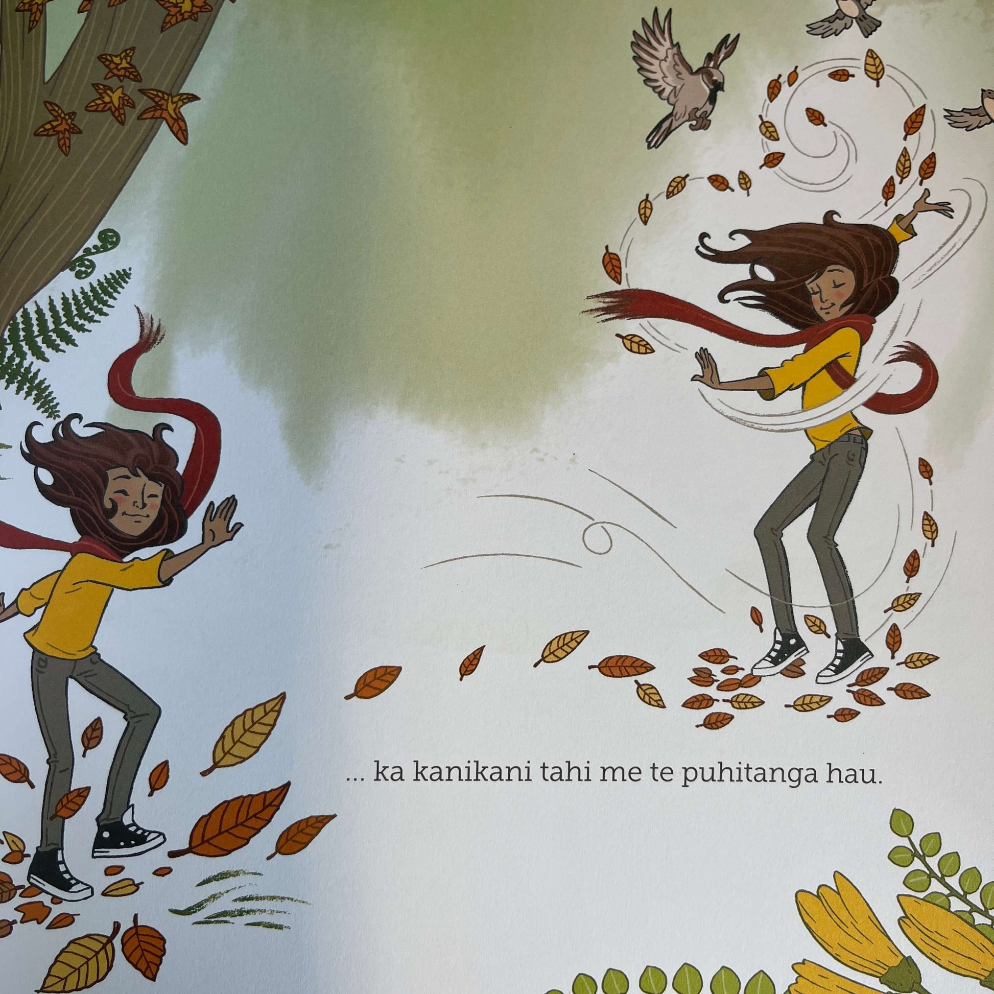 Page from Children's book Aroha Te Whai Ora. The Te Reo Maori version of Aroha's Way.