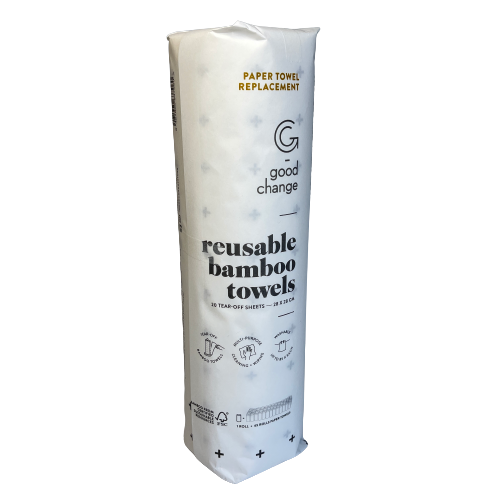 Roll of reusable bamboo towels.