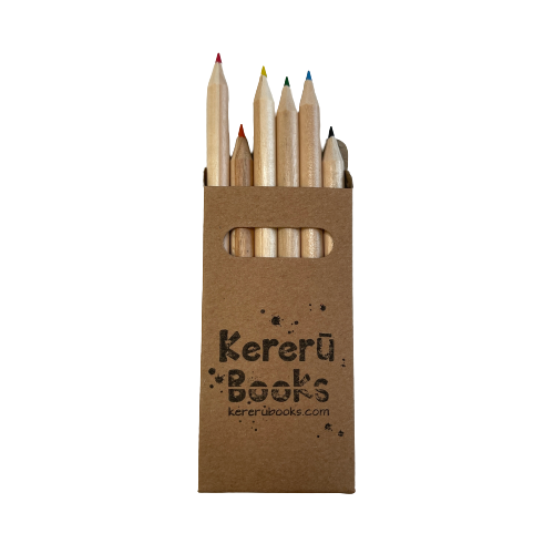 Small pack of colouring pencils in brown card packaging.