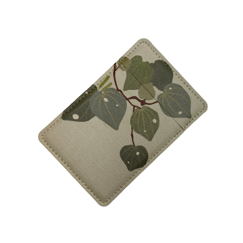 Pocket Mirror - Raw Kawakawa Flower print in lovely light green