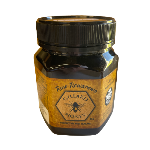 Raw Rewarewa Honey in jar.