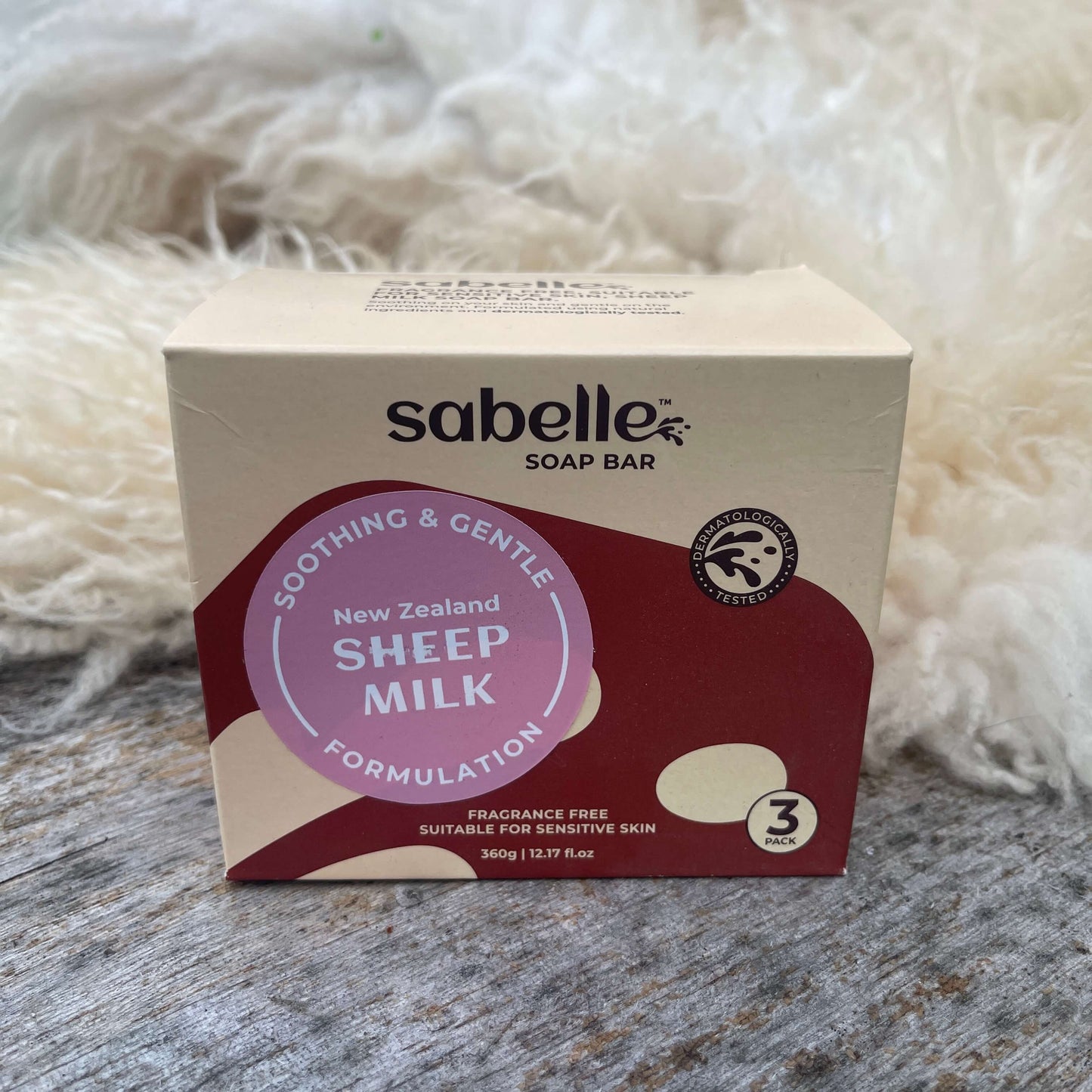 Sabelle Soap Bar 3 pack in a box.