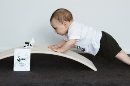 Baby Earth rockit balance board. Made in New Zealand. Whitewash